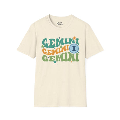 retro gemini zodiac graphic t-shirt t-shirt alternate colour product image