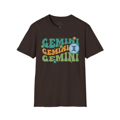retro gemini zodiac graphic t-shirt t-shirt front product image