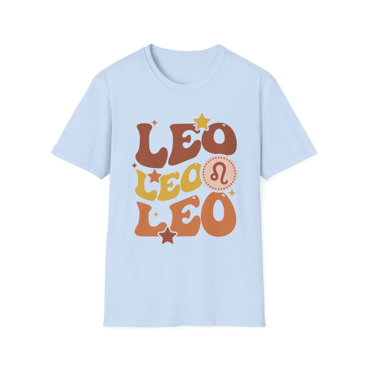 black t-shirt with retro Leo zodiac graphic for astrology lovers