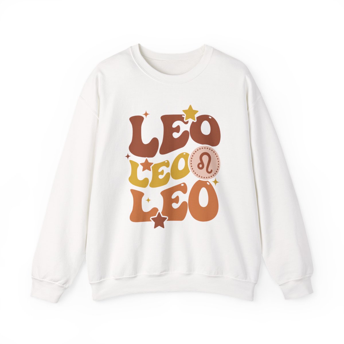 black sweatshirt with retro celestial leo zodiac design