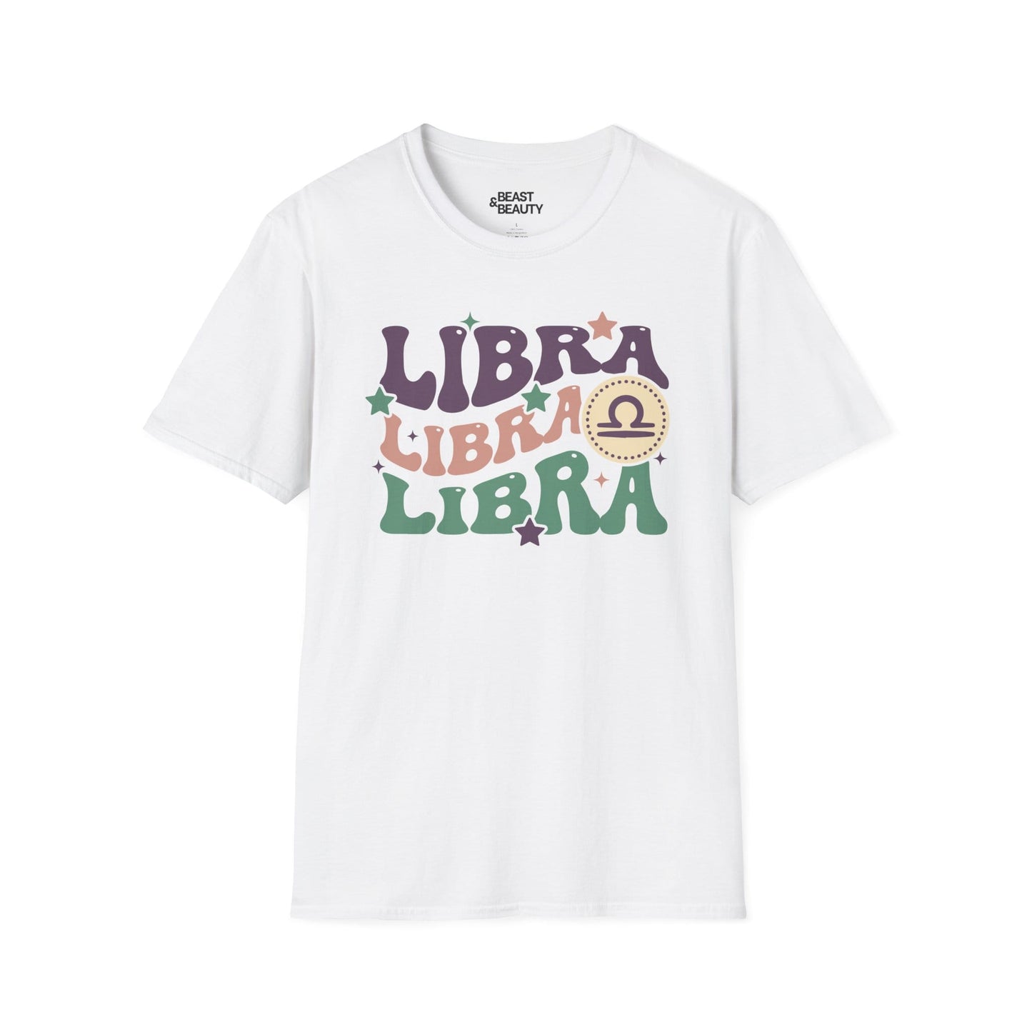 retro libra zodiac graphic t-shirt t-shirt alternate colour product image