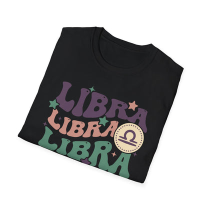 white t-shirt styled with jeans showing libra graphic design