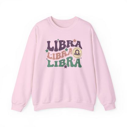 forest green sweatshirt featuring retro libra sign design and balanced zodiac theme