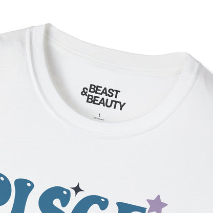 retro pisces zodiac graphic t-shirt t-shirt sixth colour product image