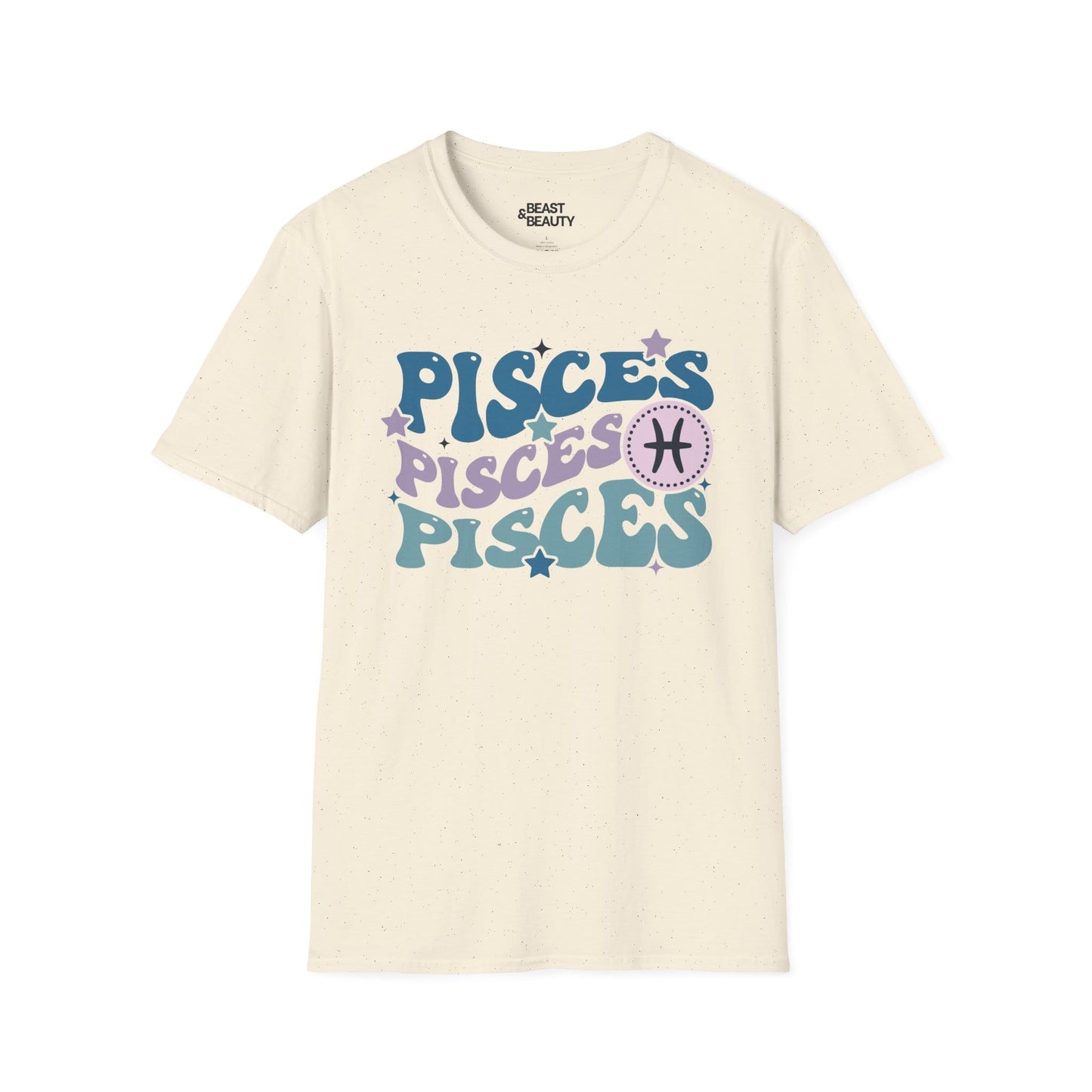retro pisces zodiac graphic t-shirt t-shirt third colour product image