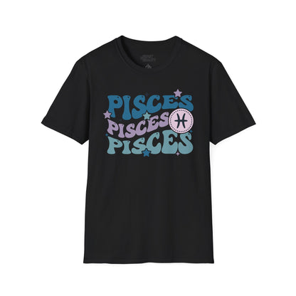 retro pisces zodiac graphic t-shirt t-shirt second colour product image