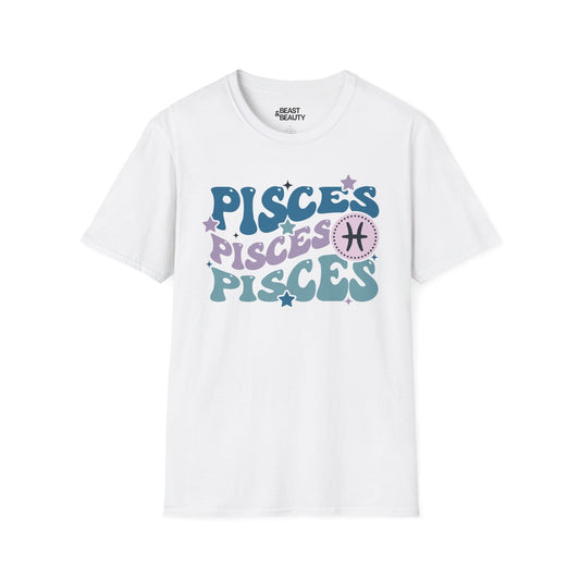 retro pisces zodiac graphic t-shirt t-shirt front product image