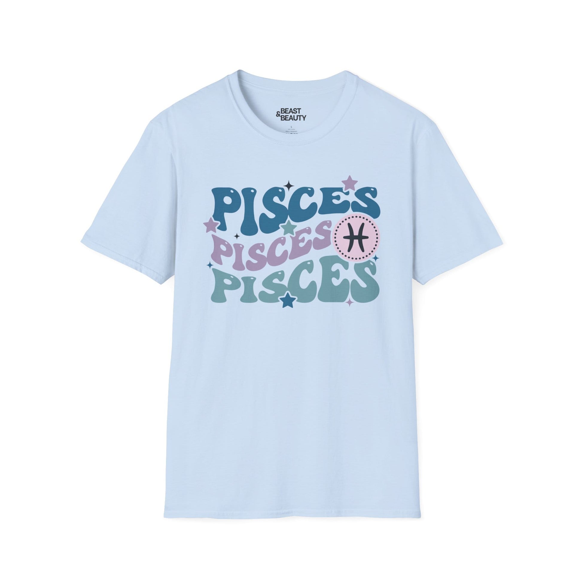 retro pisces zodiac graphic t-shirt t-shirt fourth colour product image