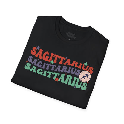 retro sagittarius zodiac graphic t-shirt t-shirt seventh colour product image