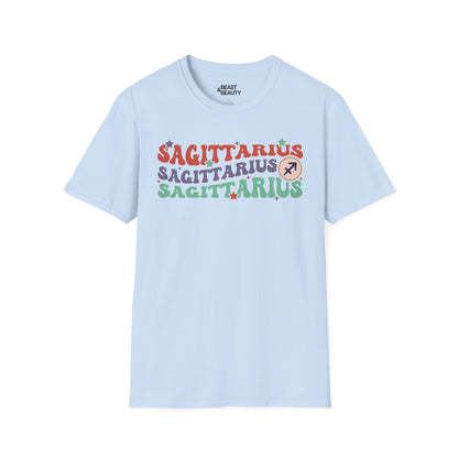 retro sagittarius zodiac graphic t-shirt t-shirt fourth colour product image