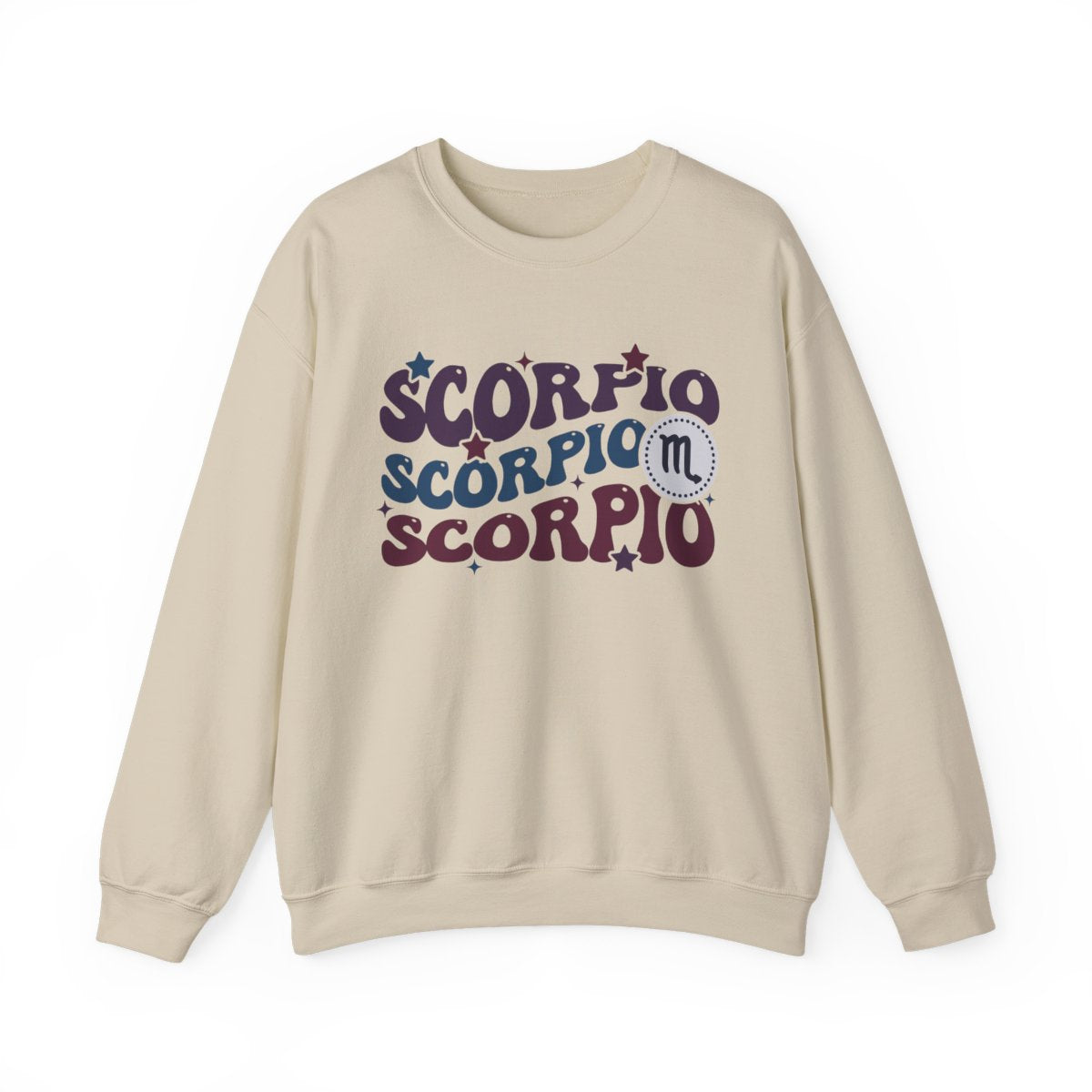 sport grey sweatshirt with retro scorpio zodiac celestial graphic print