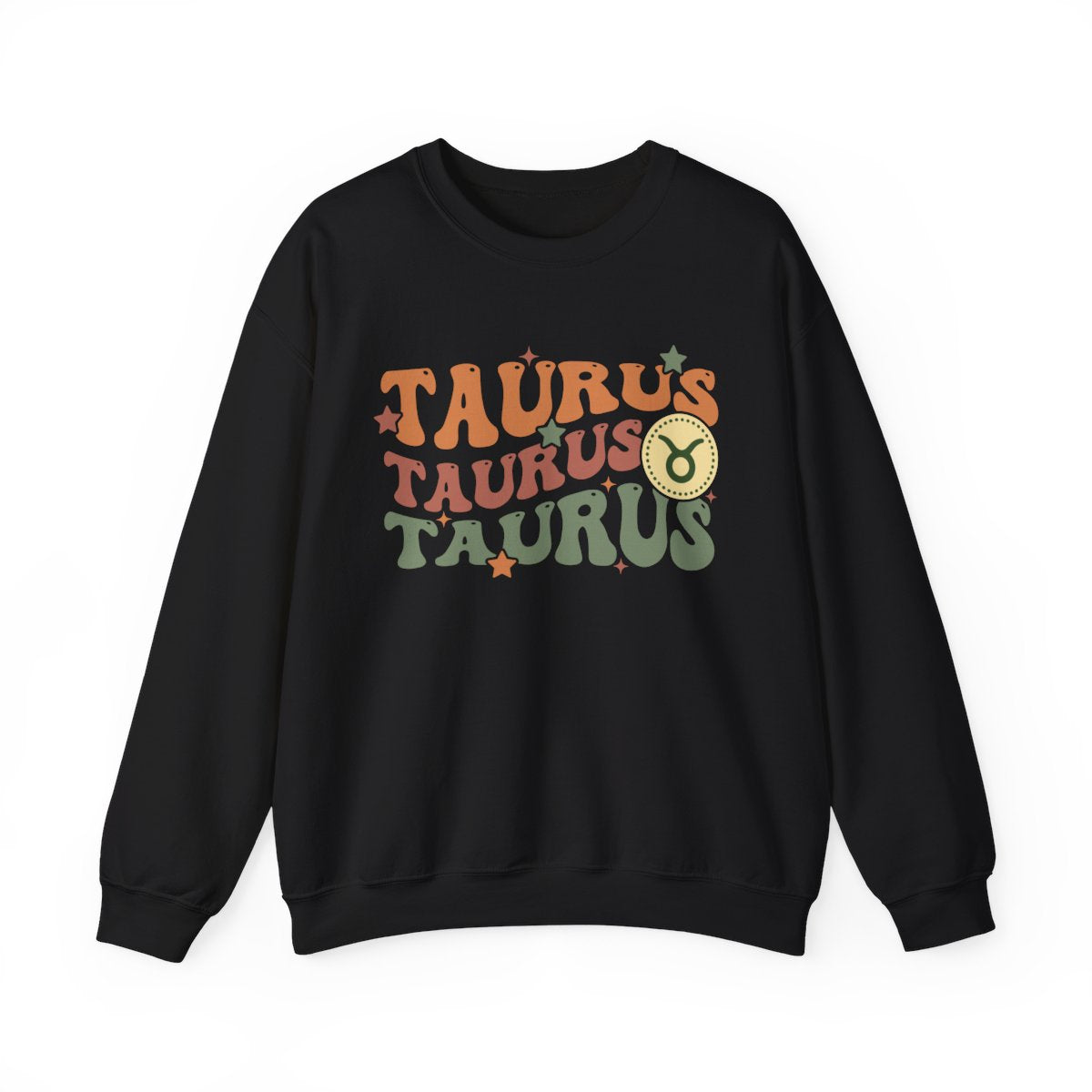 light pink sweatshirt with taurus star sign birthday gift design