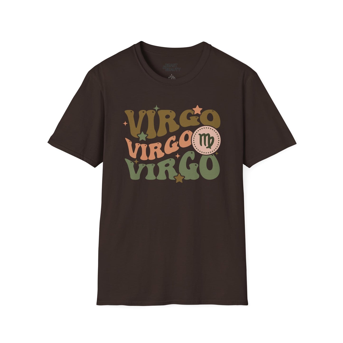 retro virgo zodiac graphic t-shirt t-shirt front product image