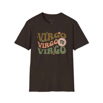 retro virgo zodiac graphic t-shirt t-shirt front product image