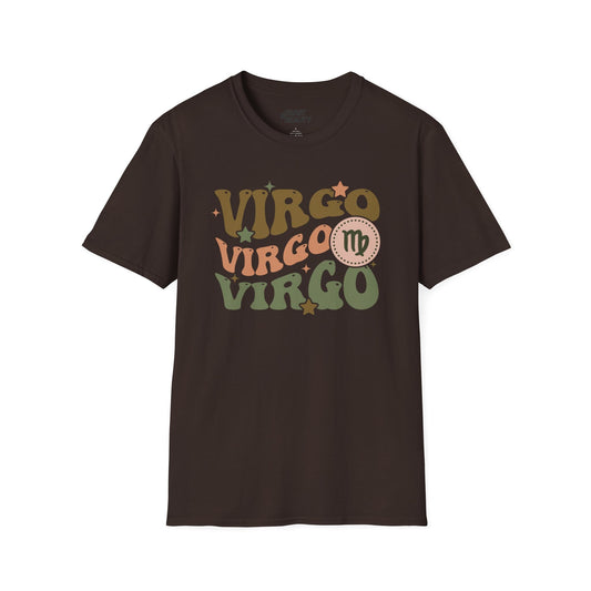 retro virgo zodiac graphic t-shirt t-shirt front product image