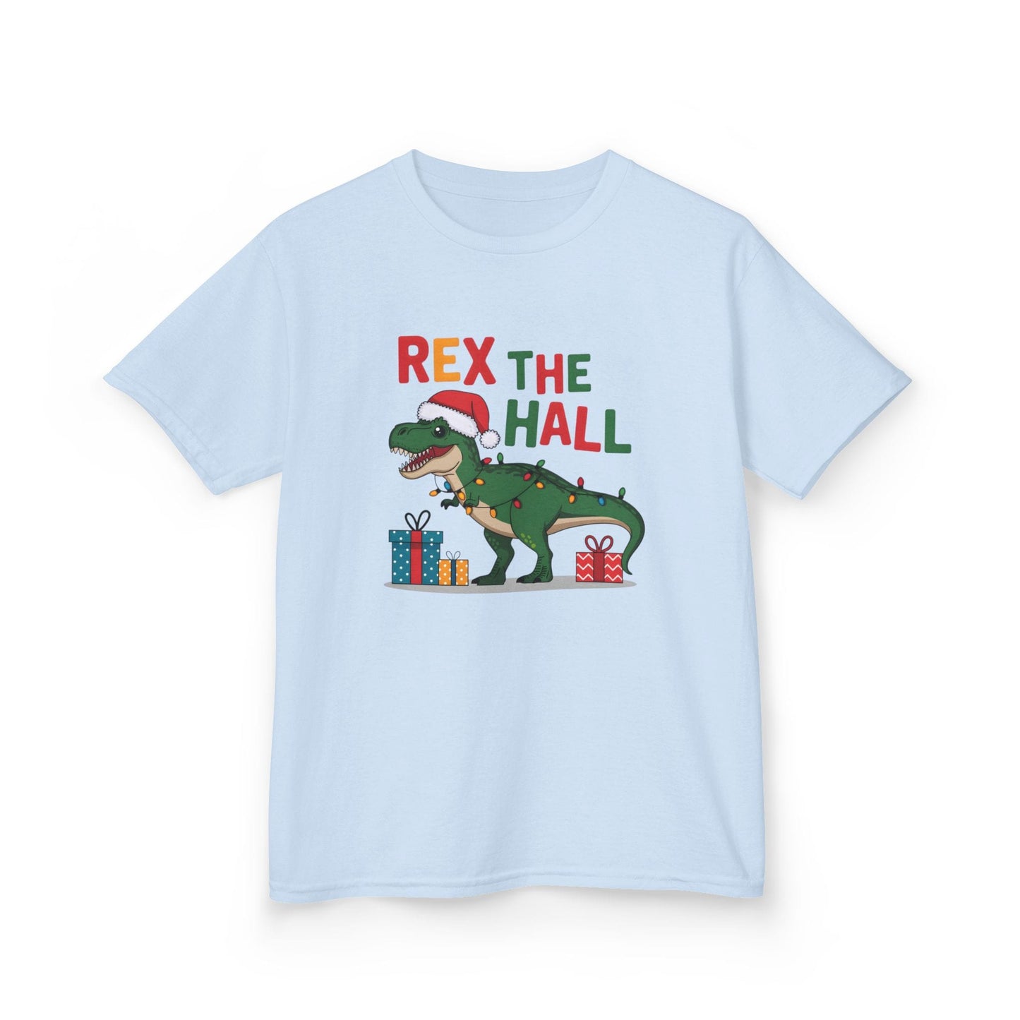 Rex The Hall Kids Christmas T-Shirt Light Blue / XS gift_idea unique_gift personalised_gift