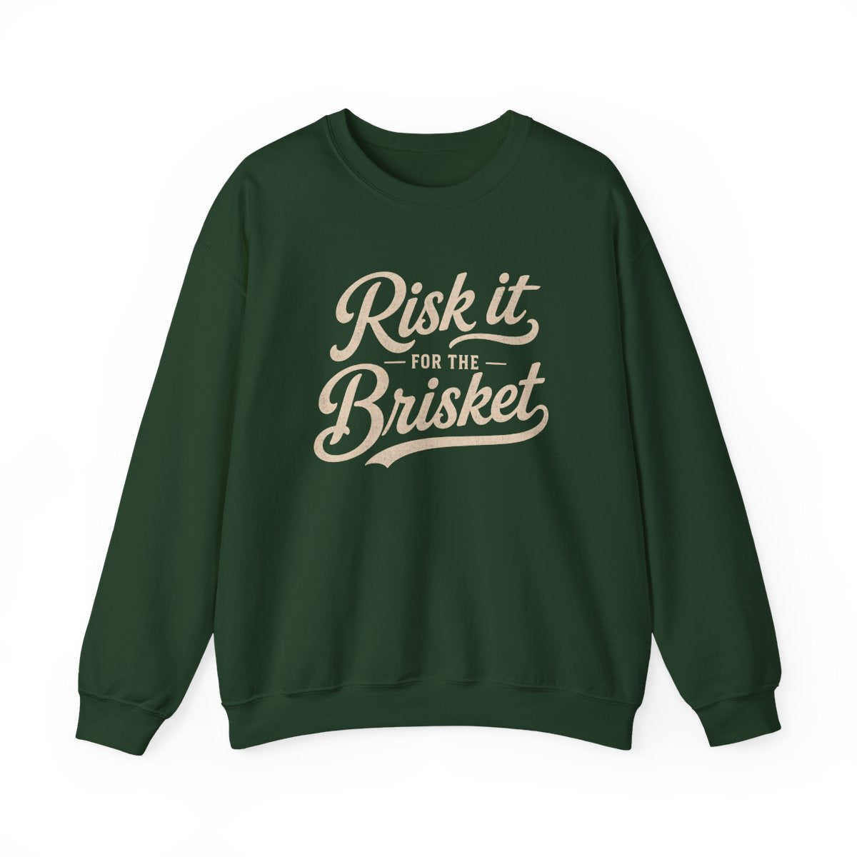 navy blue sweatshirt with brisket smoking design for barbecue lovers