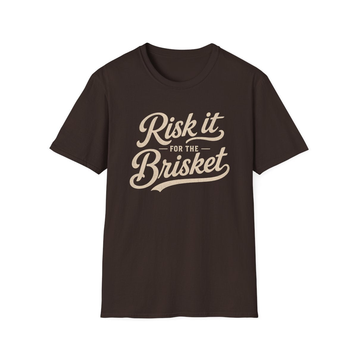 royal blue t-shirt with risk it for the brisket meat lover design