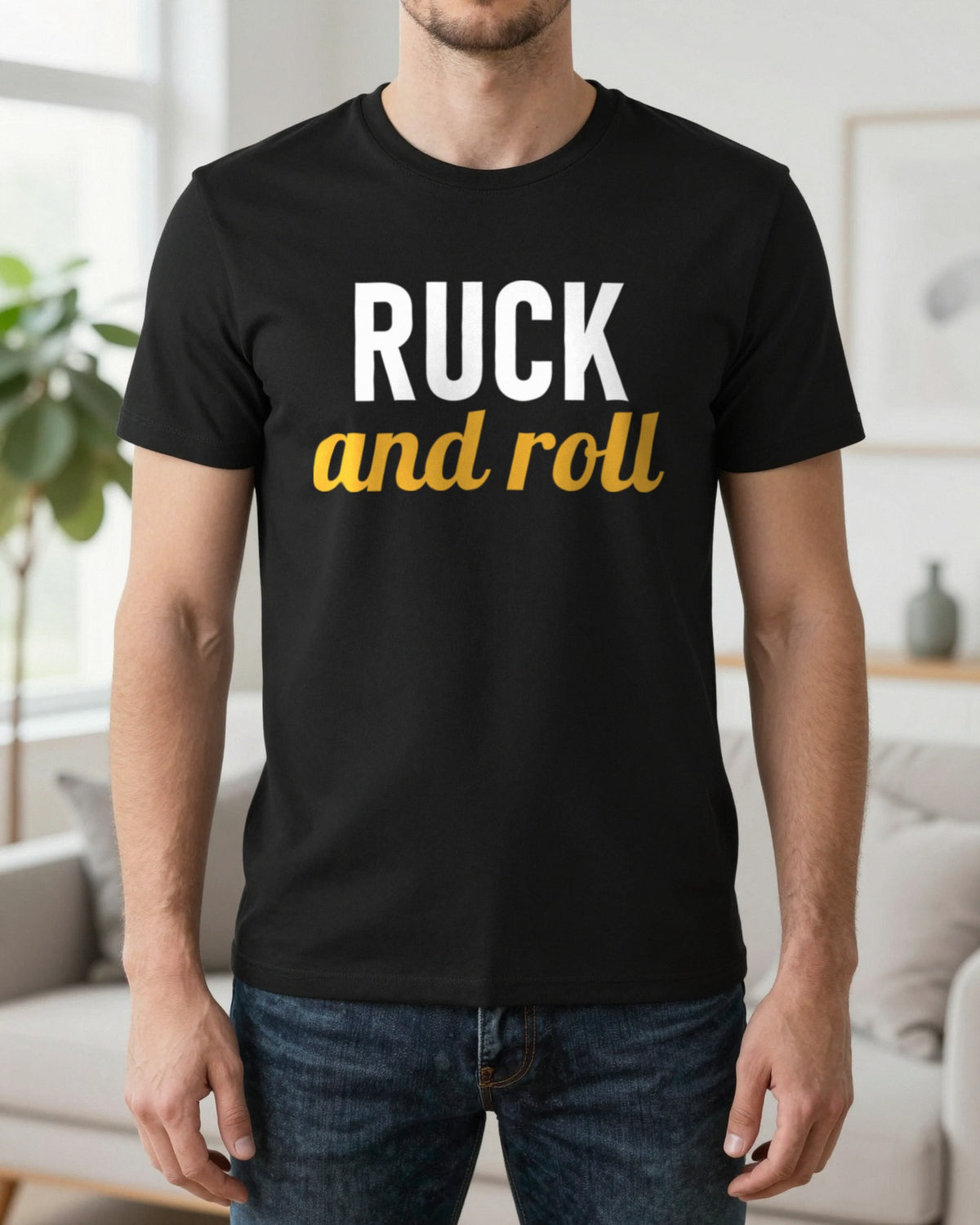 Ruck And Roll Funny Rugby T-Shirt & Sweatshirt worn