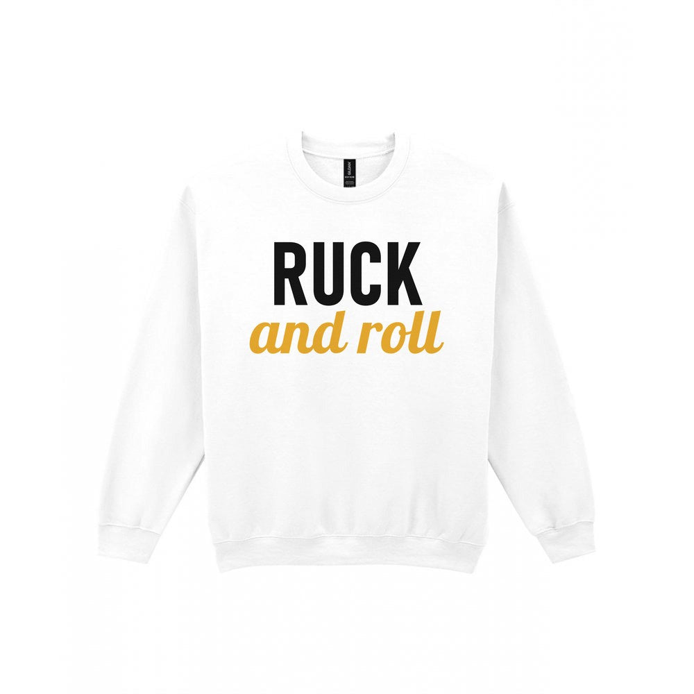 Ruck And Roll Funny Rugby T-Shirt & Sweatshirt Sweatshirt in White