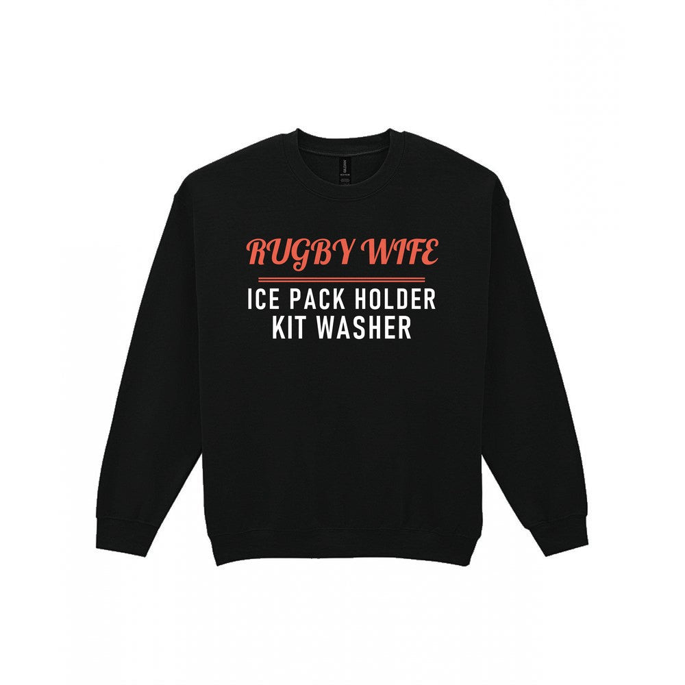 Rugby Wife Ice Pack Holder Funny Rugby Wife T-Shirt & Sweatshirt Sweatshirt in Black