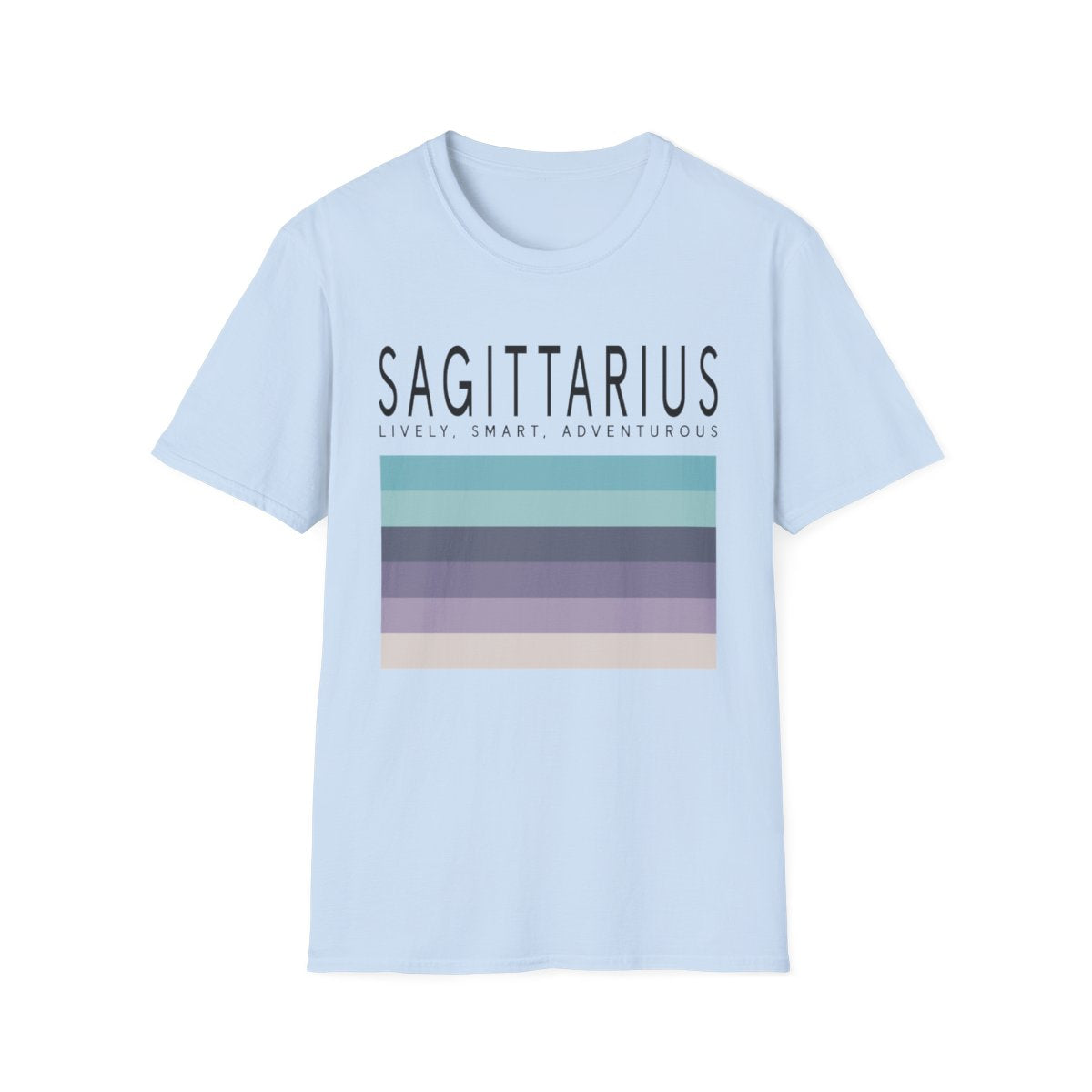 natural t-shirt with celestial sagittarius astrology graphic for gift