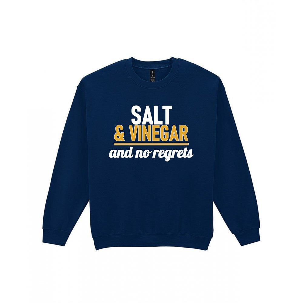 Salt And Vinegar And No Regrets Funny Food T-Shirt & Sweatshirt Sweatshirt in Navy