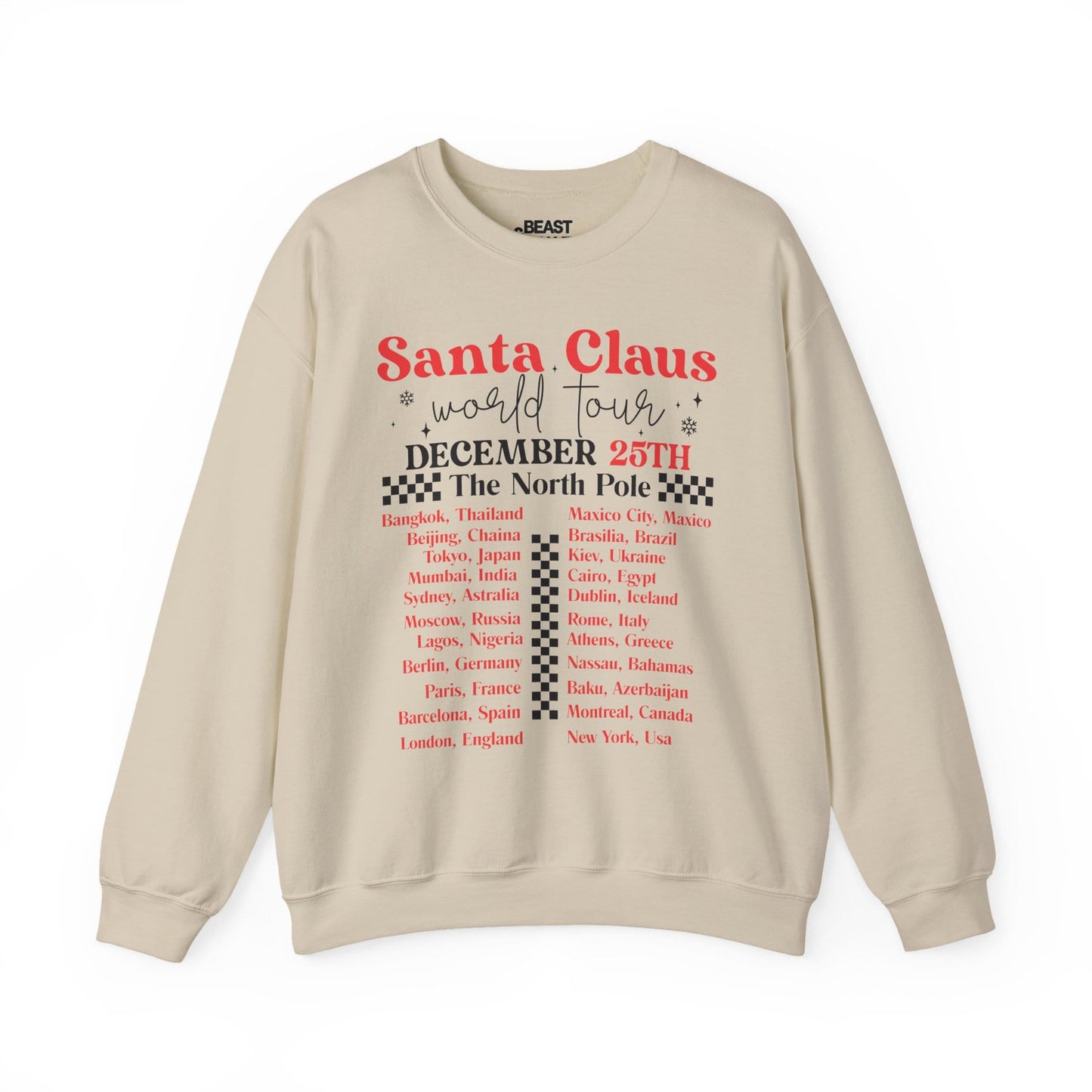 santa claus world tour christmas sweatshirt sand sweatshirt Christmas gift idea