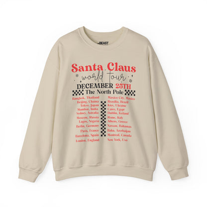 santa claus world tour christmas sweatshirt sand sweatshirt Christmas gift idea