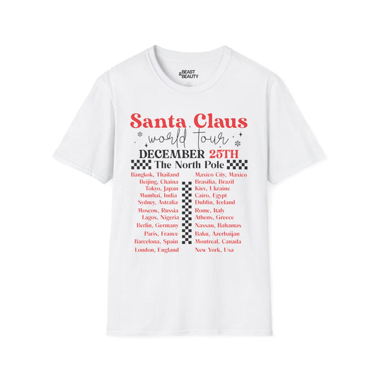 santa claus world tour christmas t-shirt white t-shirt Christmas gift idea