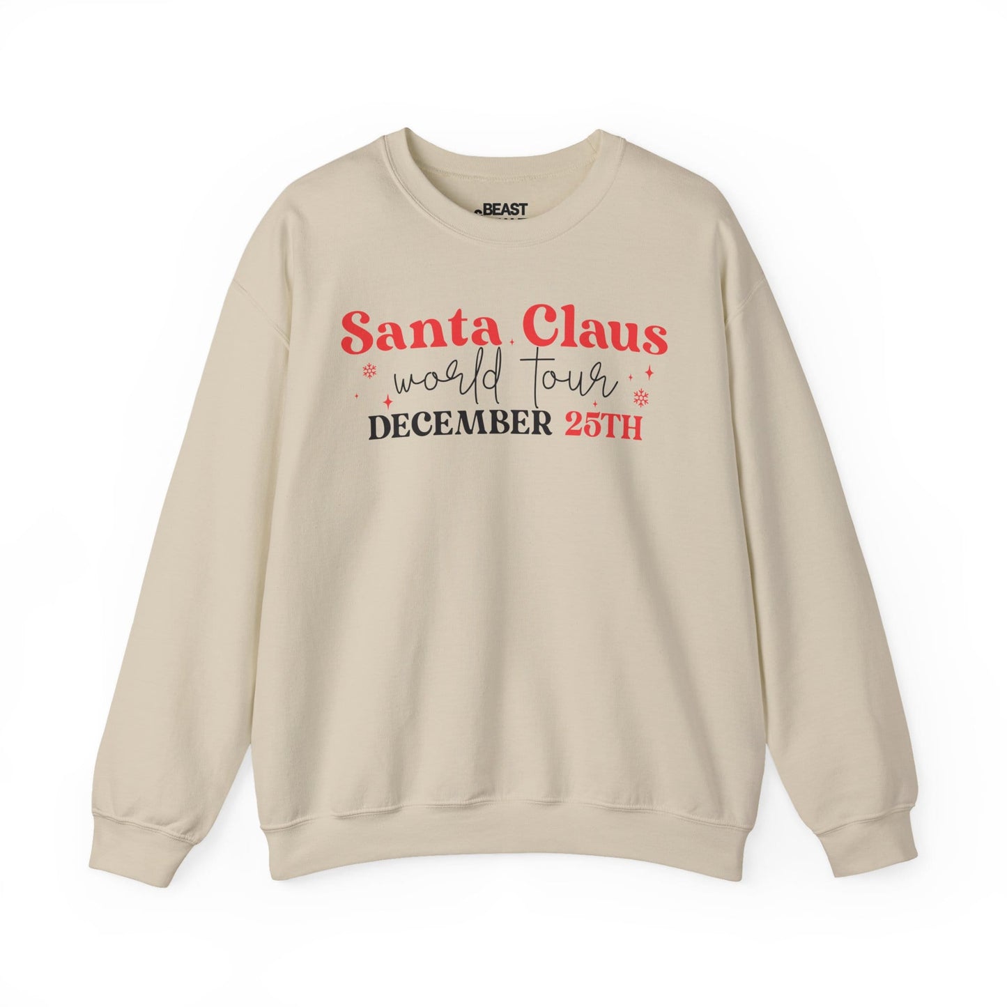 santa claus world tour december 25th sweatshirt sand sweatshirt Christmas gift idea
