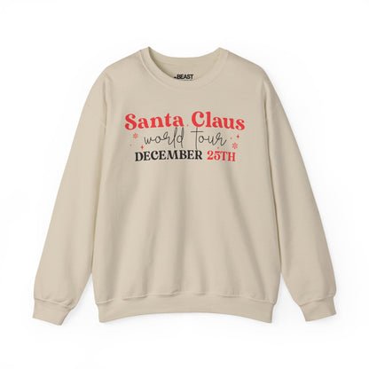 santa claus world tour december 25th sweatshirt sand sweatshirt Christmas gift idea