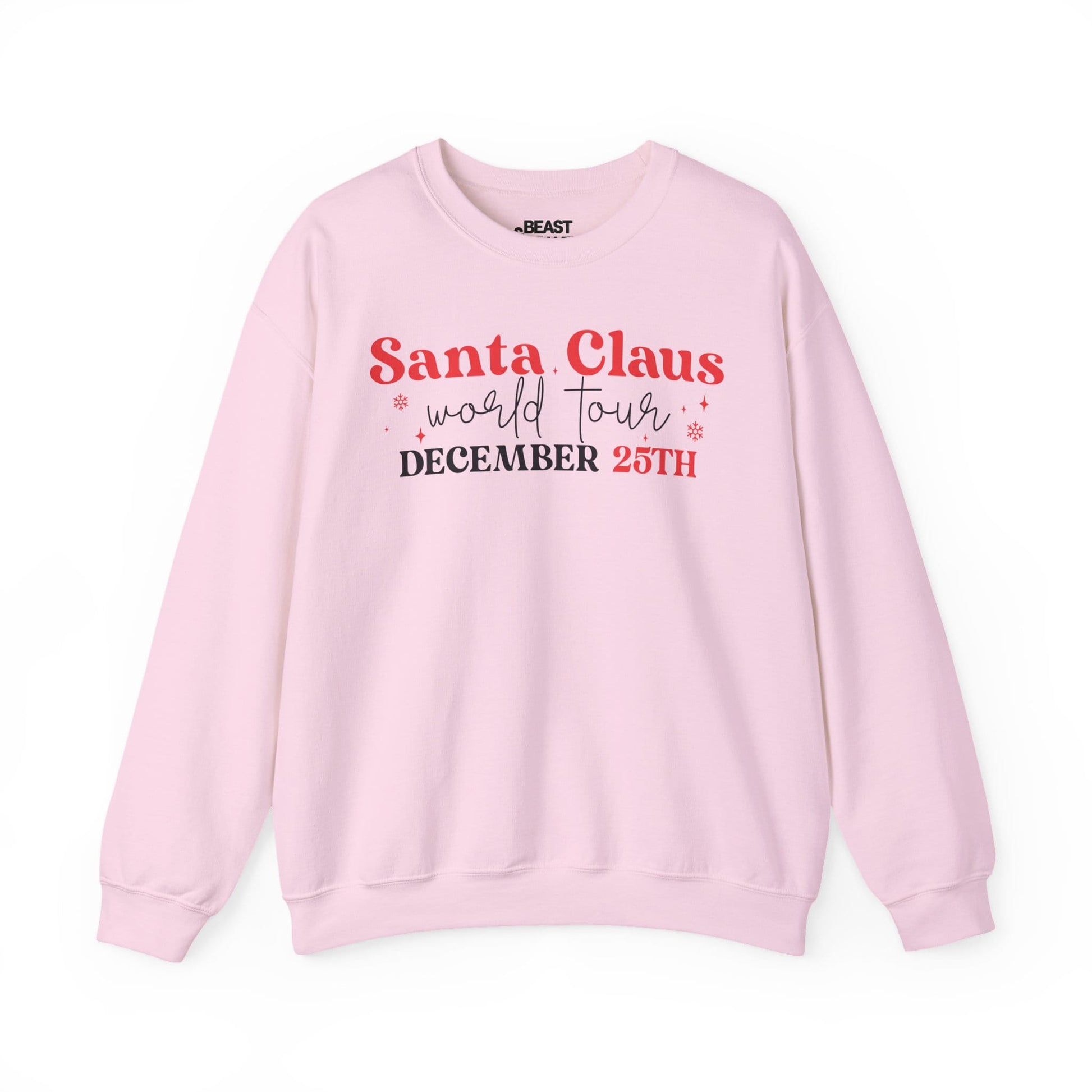 santa claus world tour december 25th sweatshirt light pink sweatshirt Christmas gift idea