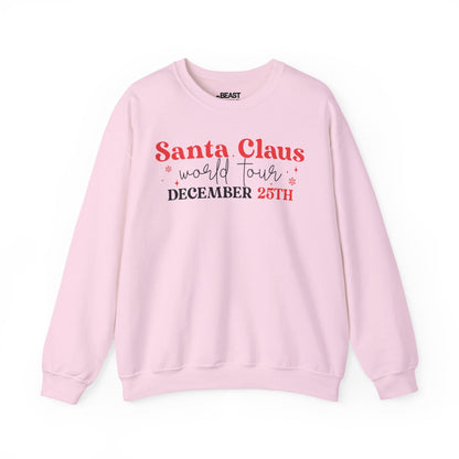santa claus world tour december 25th sweatshirt light pink sweatshirt Christmas gift idea