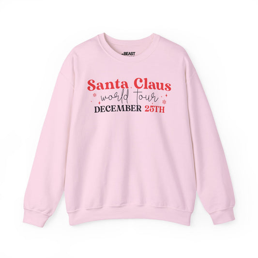 santa claus world tour december 25th sweatshirt light pink sweatshirt Christmas gift idea