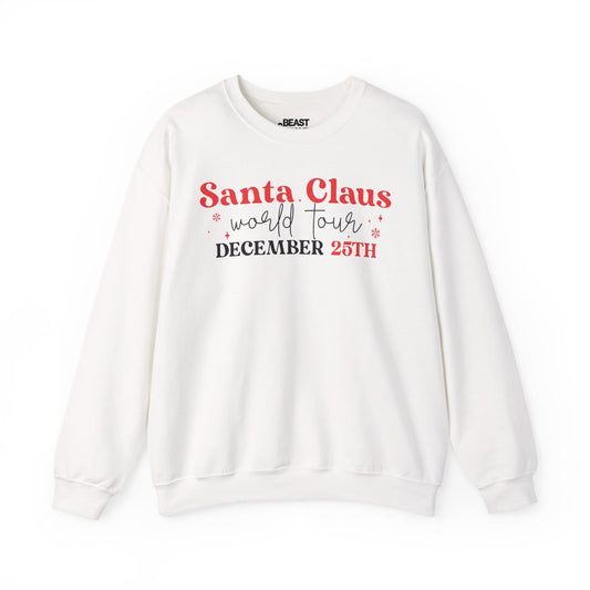 santa claus world tour december 25th sweatshirt white sweatshirt Christmas gift idea