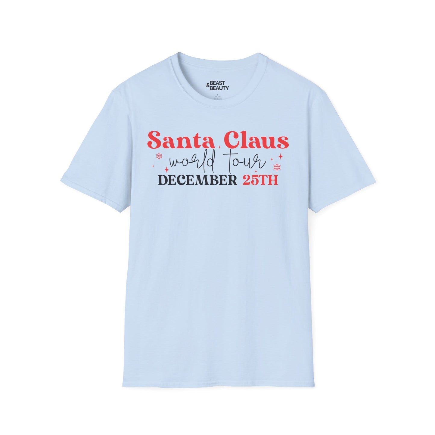 santa claus world tour december 25th t-shirt light blue t-shirt Christmas gift idea