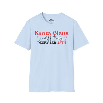 santa claus world tour december 25th t-shirt light blue t-shirt Christmas gift idea