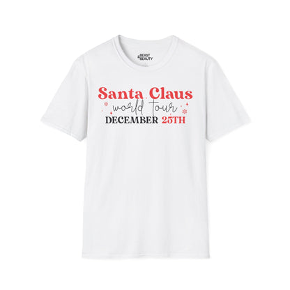 santa claus world tour december 25th t-shirt white t-shirt Christmas gift idea