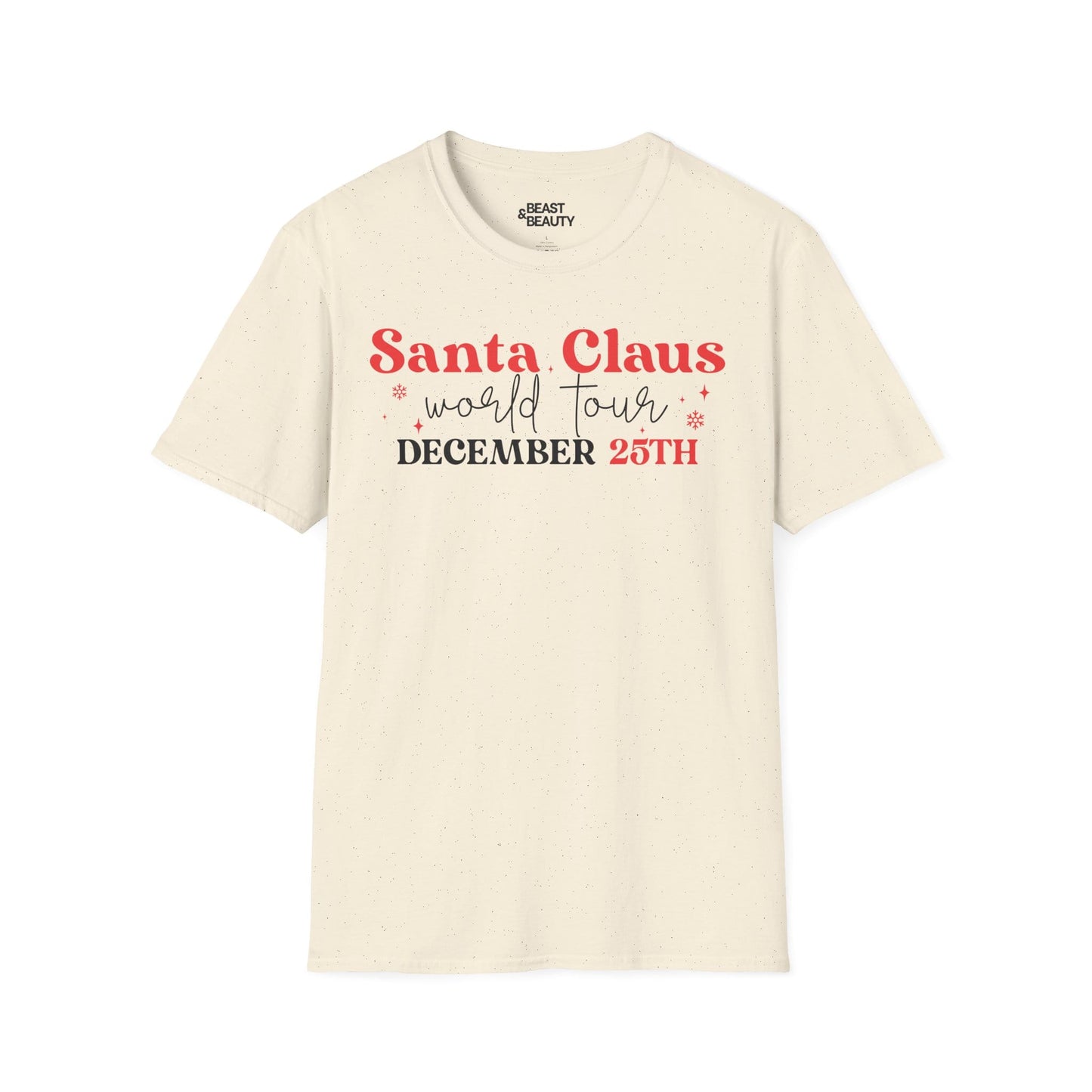 santa claus world tour december 25th t-shirt natural t-shirt Christmas gift idea