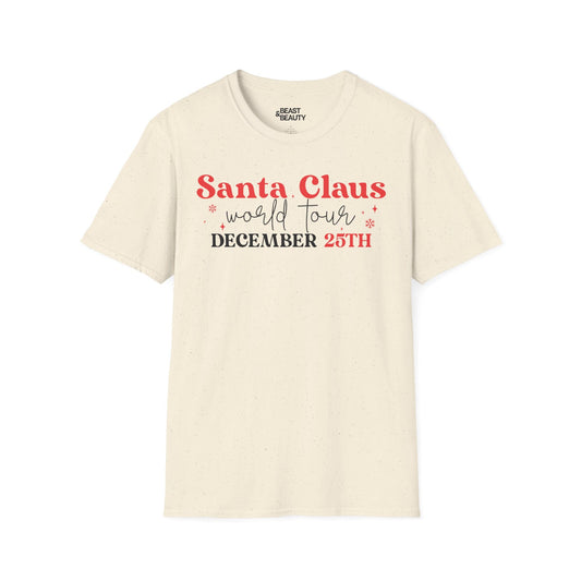 santa claus world tour december 25th t-shirt natural t-shirt Christmas gift idea