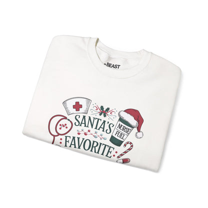 santa s favorite nurse christmas sweatshirt sweatshirt Christmas gift idea image 4
