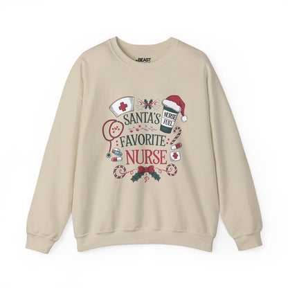 santa s favorite nurse christmas sweatshirt sand sweatshirt Christmas gift idea