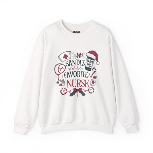 santa s favorite nurse christmas sweatshirt white sweatshirt Christmas gift idea