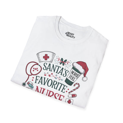 santa s favorite nurse christmas t-shirt t-shirt Christmas gift idea image 5