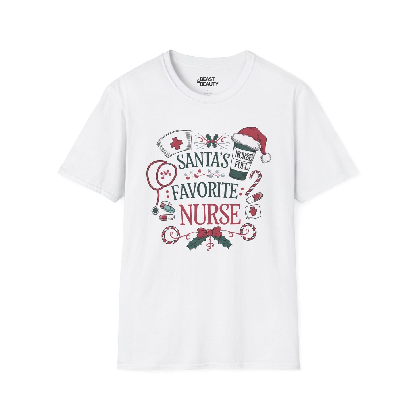 santa s favorite nurse christmas t-shirt white t-shirt Christmas gift idea
