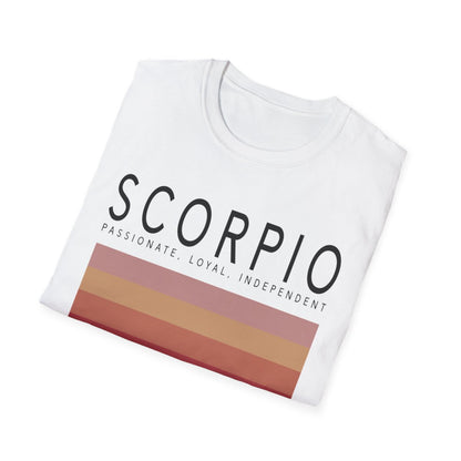 white t-shirt displaying scorpio zodiac minimalist graphic print