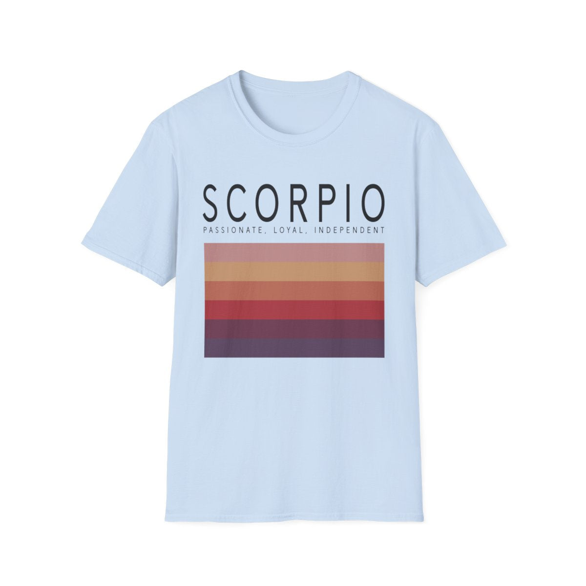 natural beige t-shirt with bold scorpio zodiac graphic for astrology fans