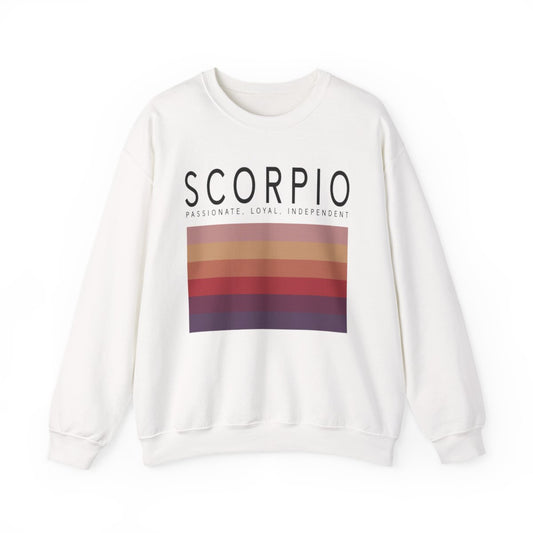 sand sweatshirt with scorpio zodiac sign retro minimalist design
