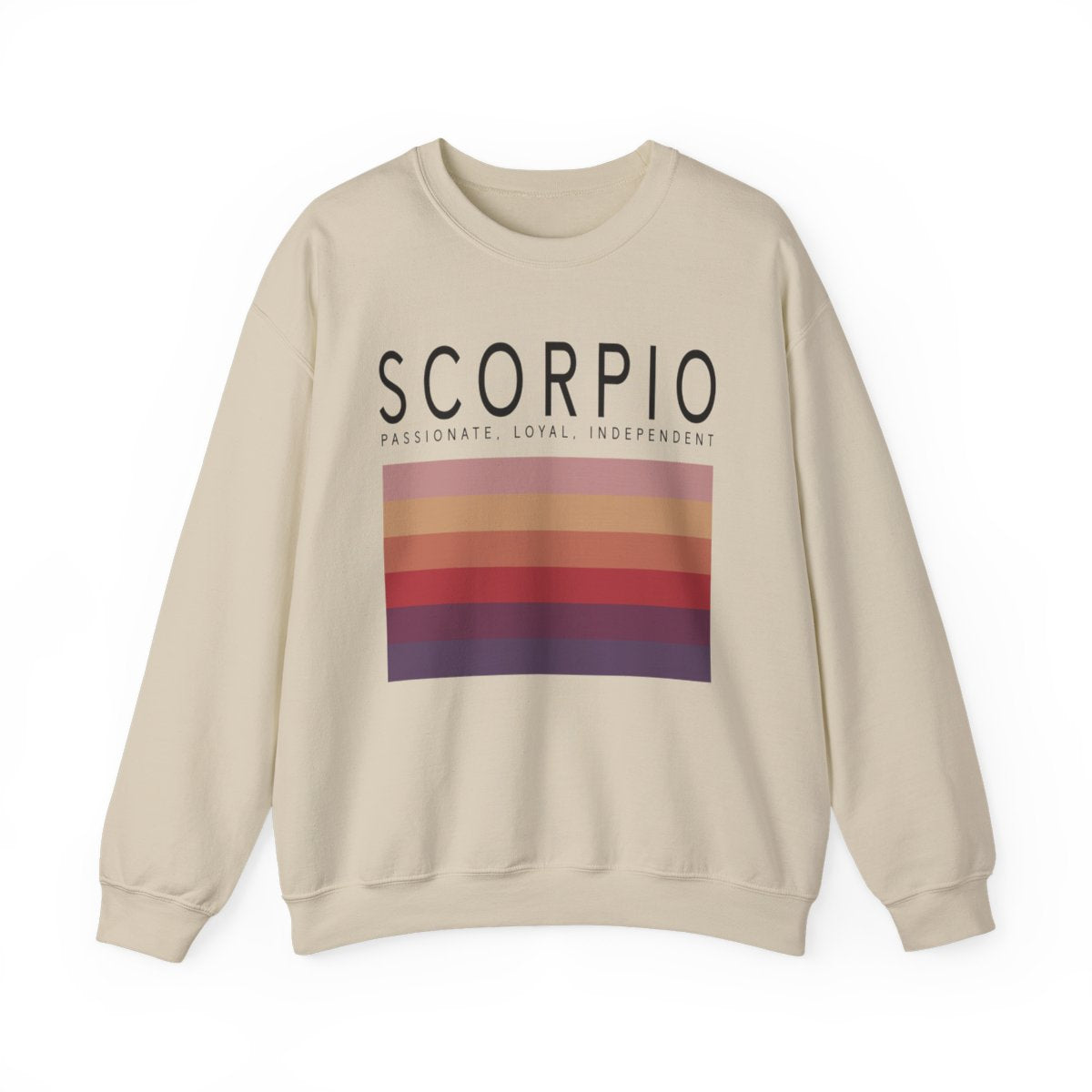 sport grey sweatshirt with bold scorpio astrology graphic and stripes